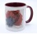 Kaffeetasse wei�/bordeaux, "Deutsche Mahnworte" - von Mathilde Ludendorff